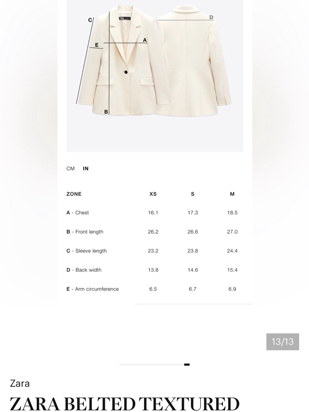 Zara Textured Belted Blazer in Cream - Picture 8 of 9